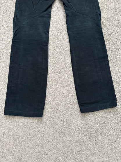 SS12 Balmain by Olivier Rousteing Green Corduroy Zip Biker Pants