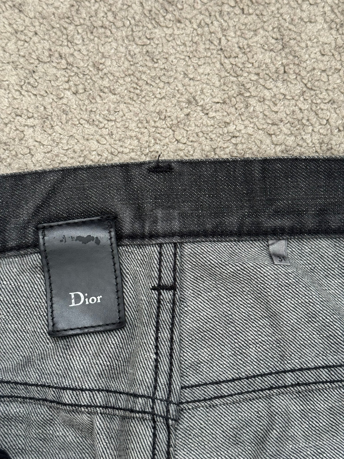 AW07 Dior Homme by Hedi Slimane Black Washed Denim Jeans
