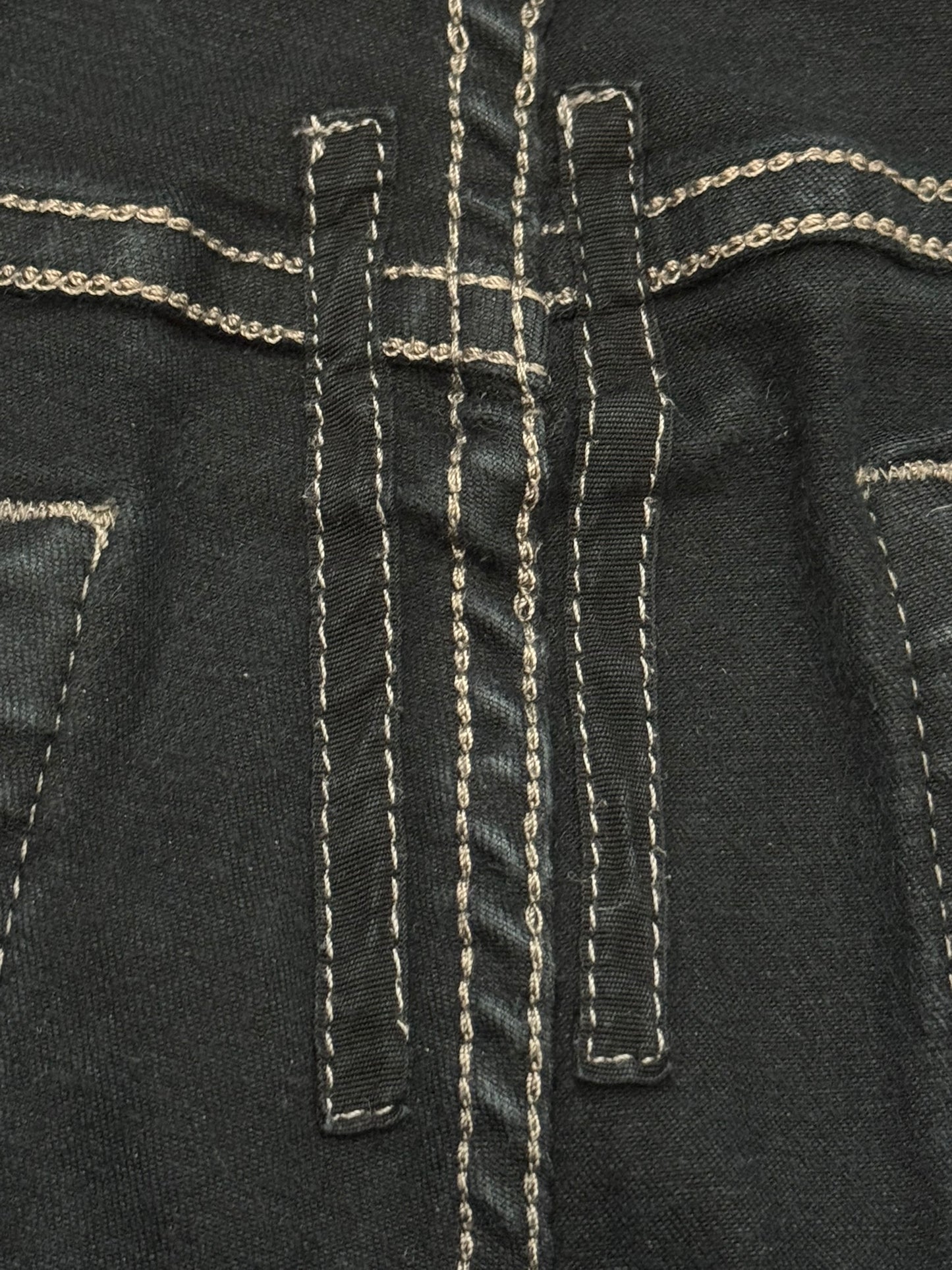 FW21 Rick Owens DRKSHDW Black Waxed Detroit Cut Denim Jeans