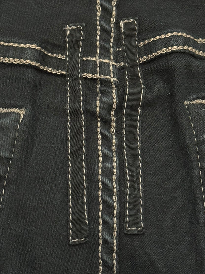 FW21 Rick Owens DRKSHDW Black Waxed Detroit Cut Denim Jeans