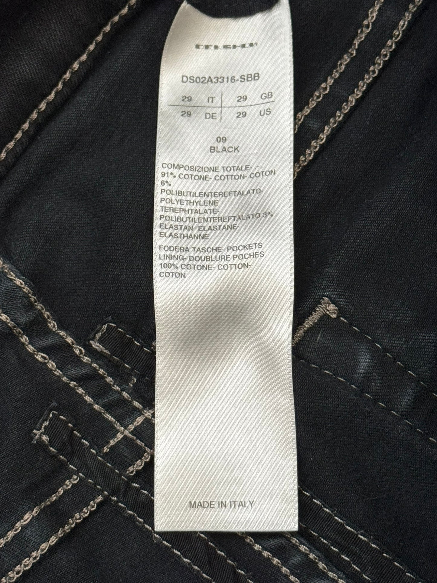 FW21 Rick Owens DRKSHDW Black Waxed Detroit Cut Denim Jeans