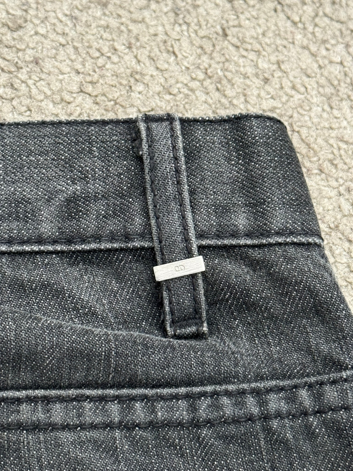 AW07 Dior Homme by Hedi Slimane Black Washed Denim Jeans