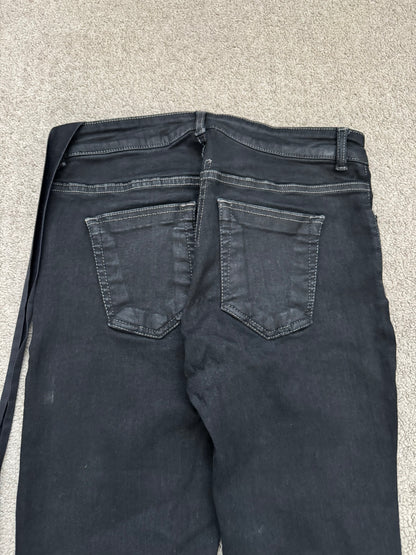 FW21 Rick Owens DRKSHDW Black Waxed Detroit Cut Denim Jeans