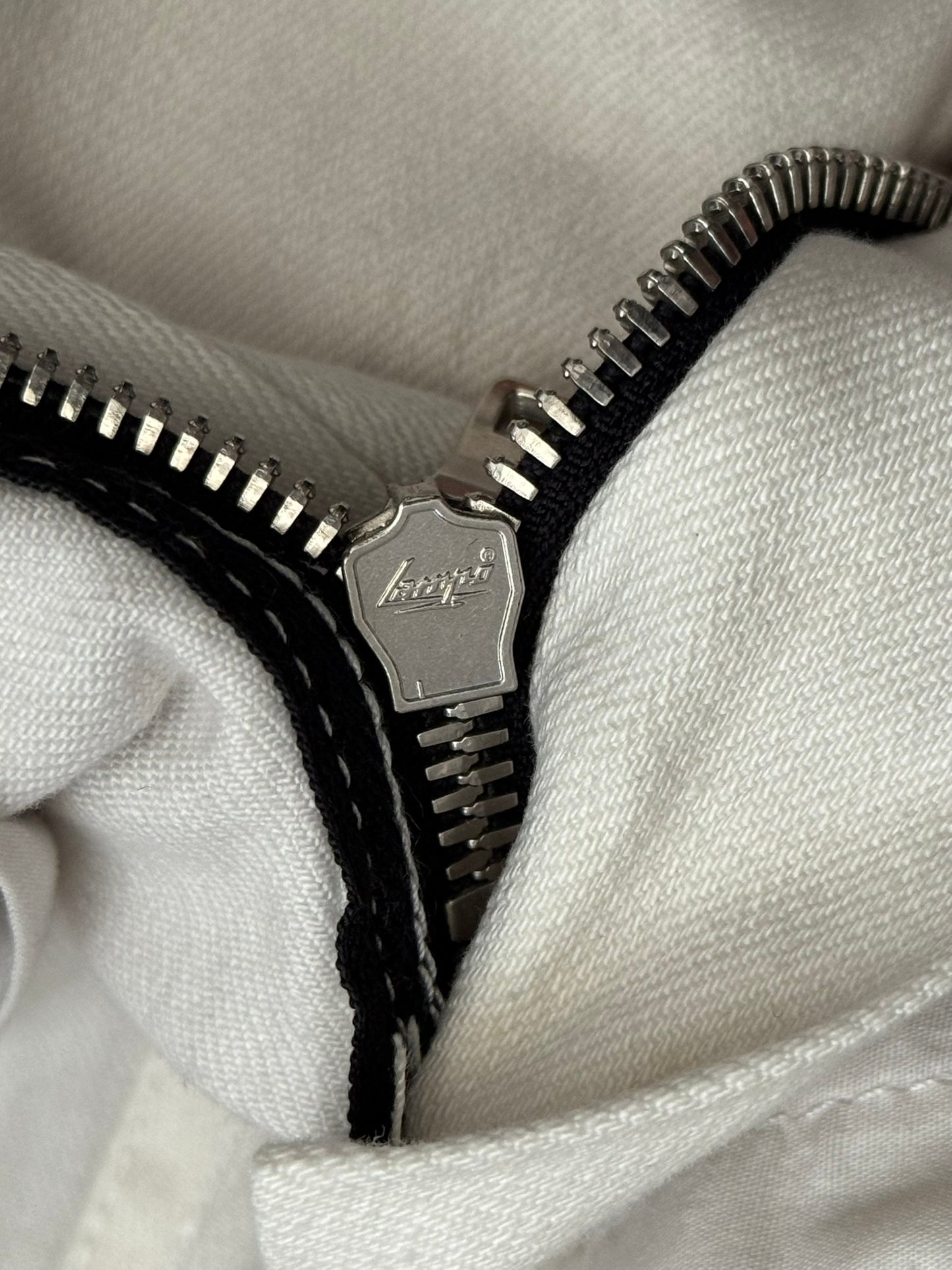 SS15 Balmain by Olivier Rousteing Two Tone Zip Biker Denim Jeans