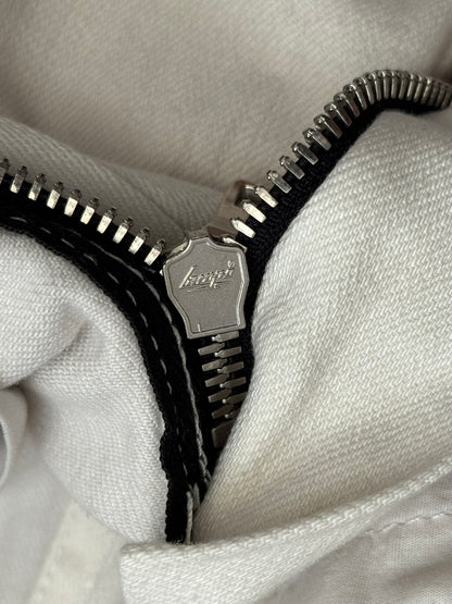 SS15 Balmain by Olivier Rousteing Two Tone Zip Biker Denim Jeans