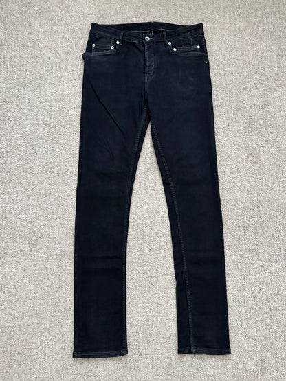 FW22 Rick Owens DRKSHDW Black Waxed Tyrone Cut Denim Jeans