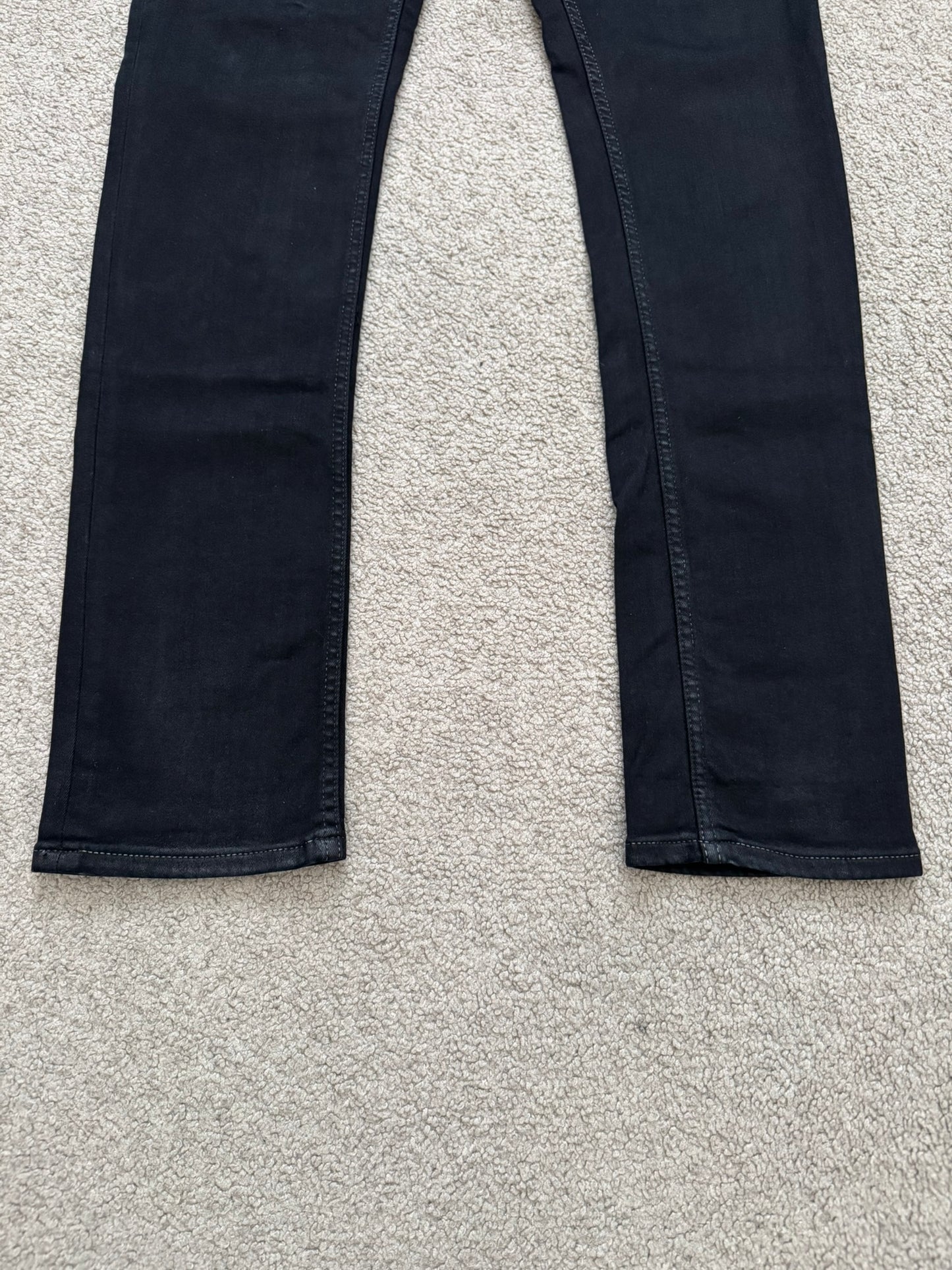 FW22 Rick Owens DRKSHDW Black Waxed Tyrone Cut Denim Jeans