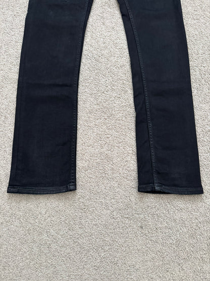 FW22 Rick Owens DRKSHDW Black Waxed Tyrone Cut Denim Jeans