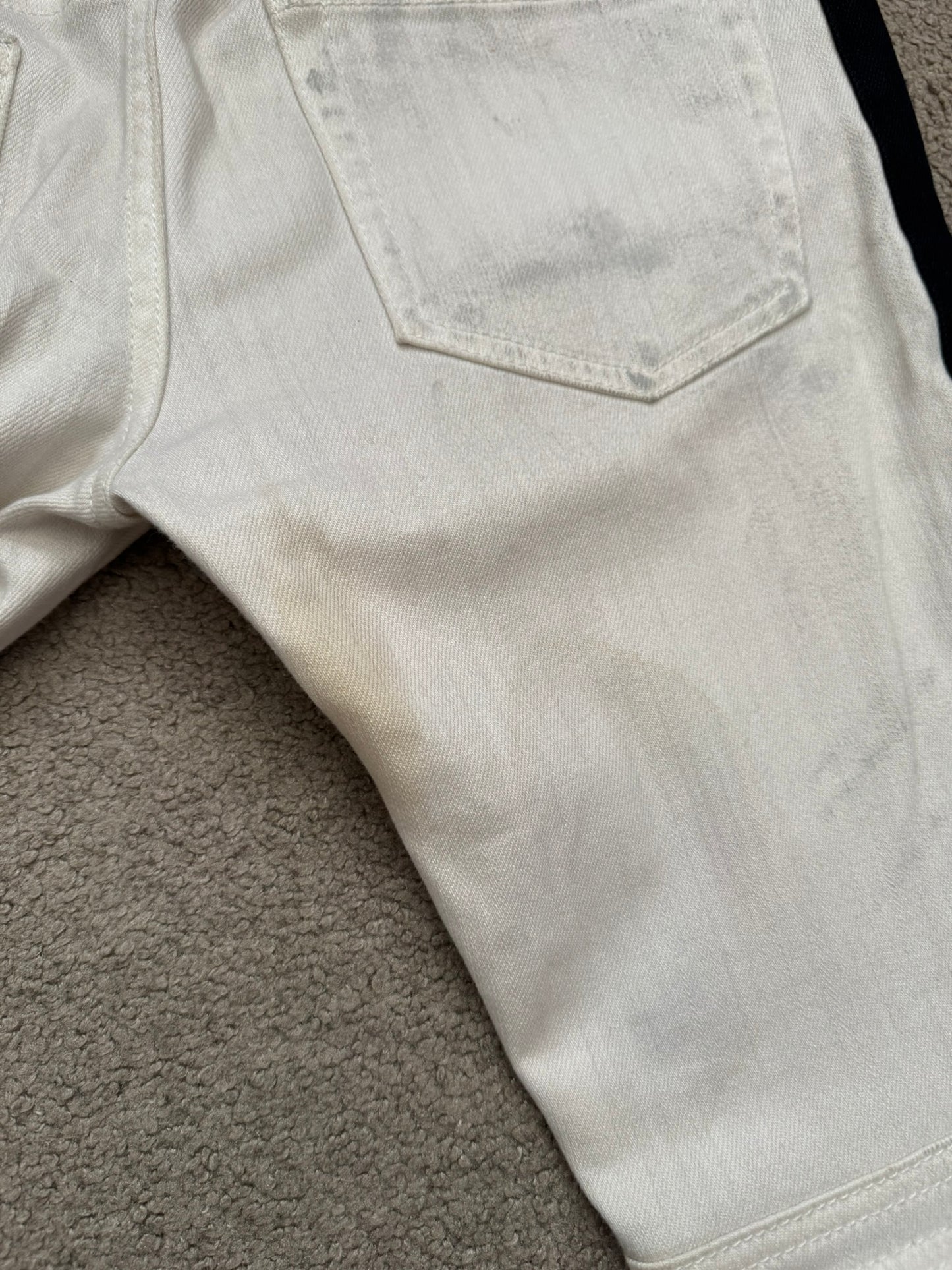 SS15 Balmain by Olivier Rousteing Two Tone Zip Biker Denim Jeans