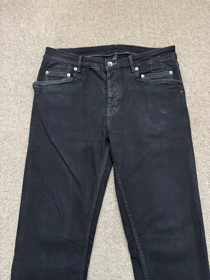 FW22 Rick Owens DRKSHDW Black Waxed Tyrone Cut Denim Jeans