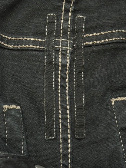 FW22 Rick Owens DRKSHDW Black Waxed Tyrone Cut Denim Jeans
