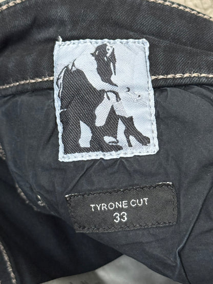 FW22 Rick Owens DRKSHDW Black Waxed Tyrone Cut Denim Jeans