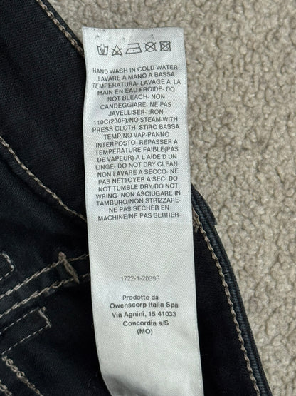 FW22 Rick Owens DRKSHDW Black Waxed Tyrone Cut Denim Jeans
