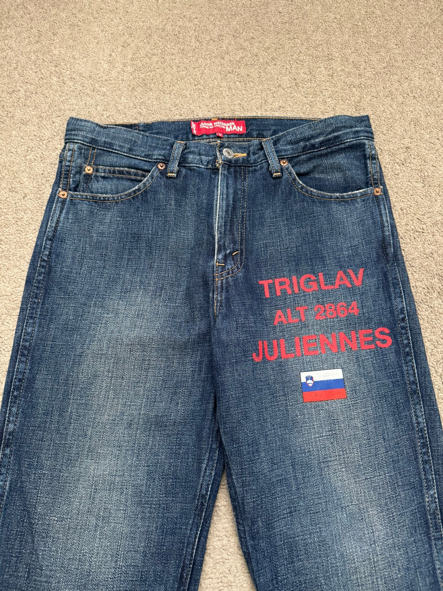 AW05 Junya Watanabe x Levis Triglav Slovenia Flag Denim Jeans