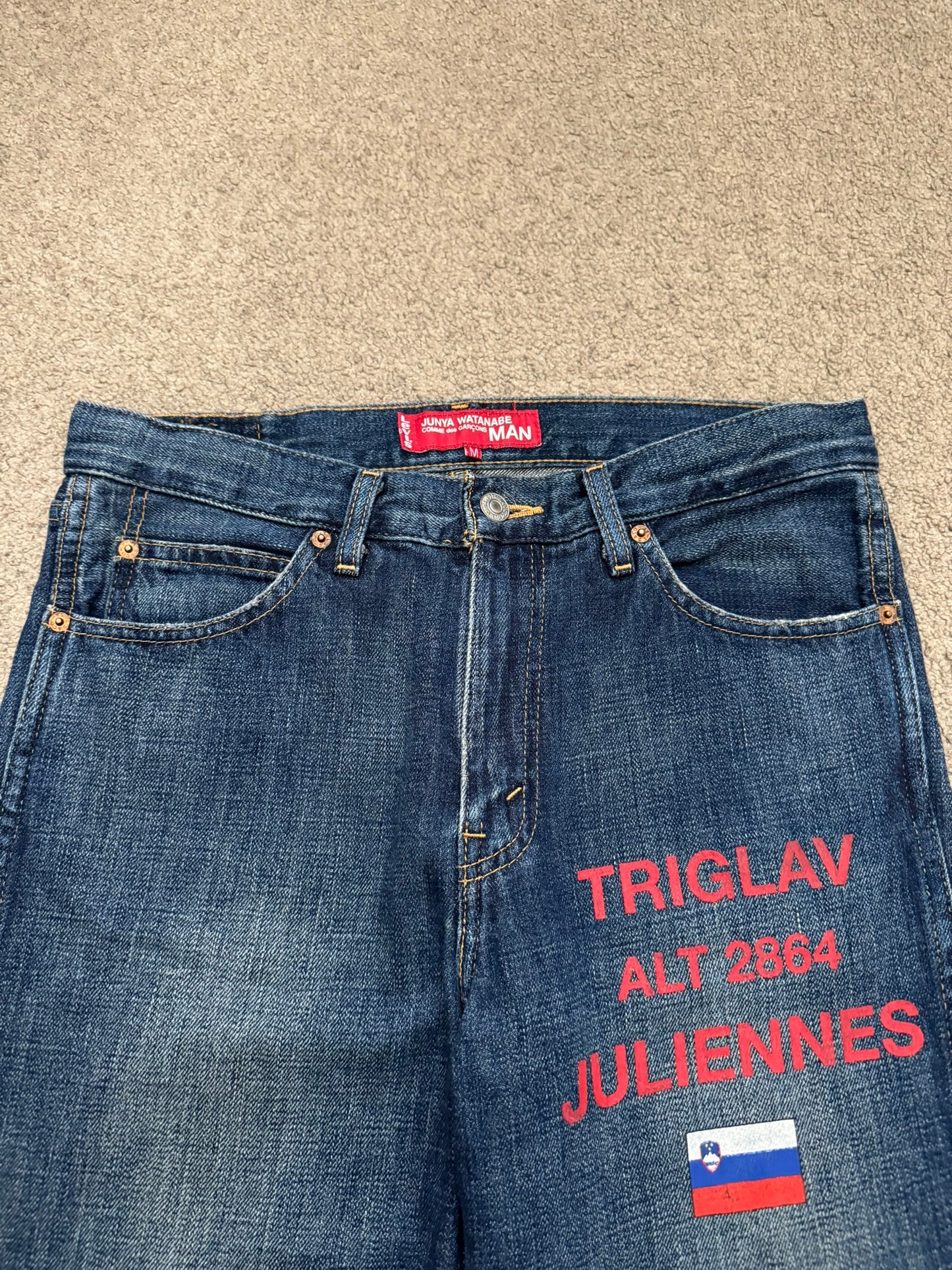 AW05 Junya Watanabe x Levis Triglav Slovenia Flag Denim Jeans