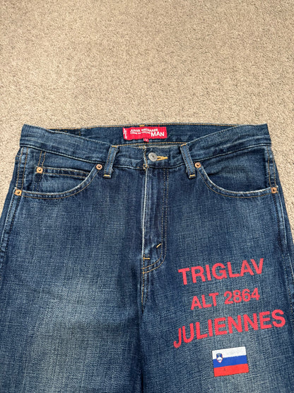 AW05 Junya Watanabe x Levis Triglav Slovenia Flag Denim Jeans