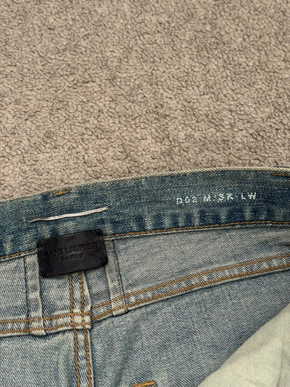 FW15 Saint Laurent by Hedi Slimane Crash Distressed D02 Denim Jeans