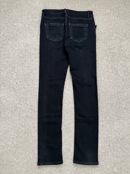 FW22 Rick Owens DRKSHDW Black Waxed Tyrone Cut Denim Jeans