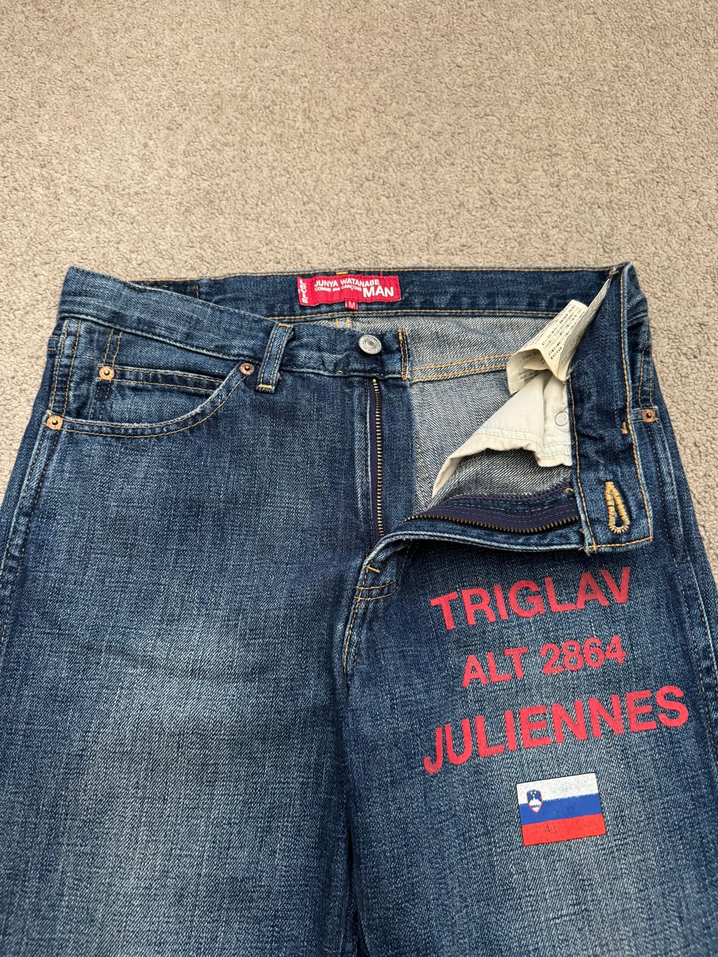AW05 Junya Watanabe x Levis Triglav Slovenia Flag Denim Jeans