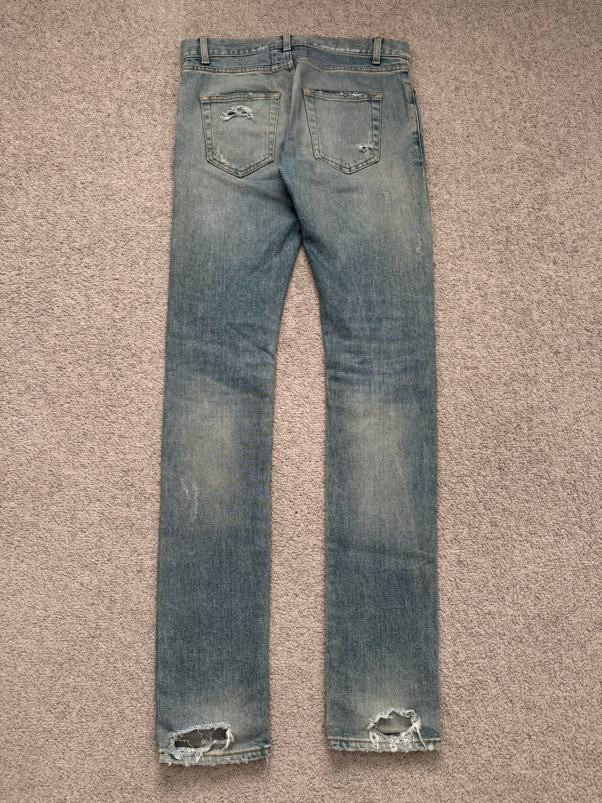 FW15 Saint Laurent by Hedi Slimane Crash Distressed D02 Denim Jeans