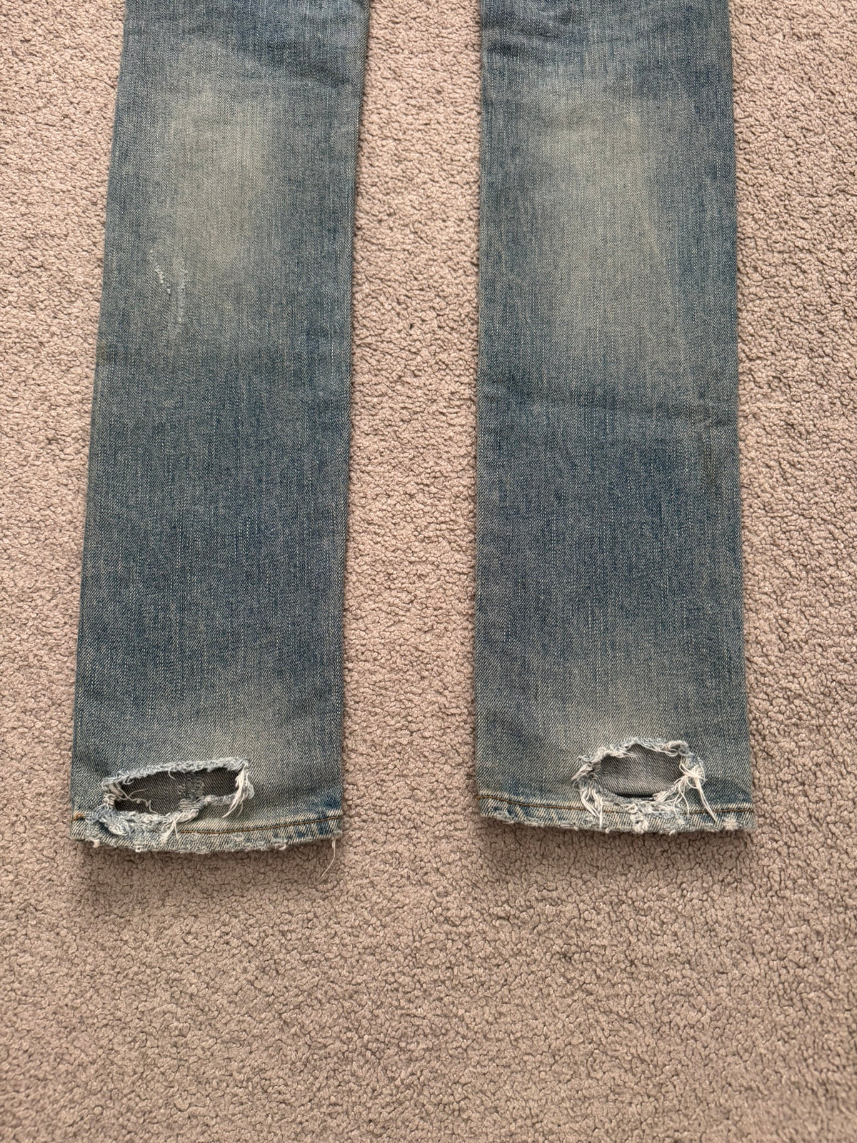 FW15 Saint Laurent by Hedi Slimane Crash Distressed D02 Denim Jeans
