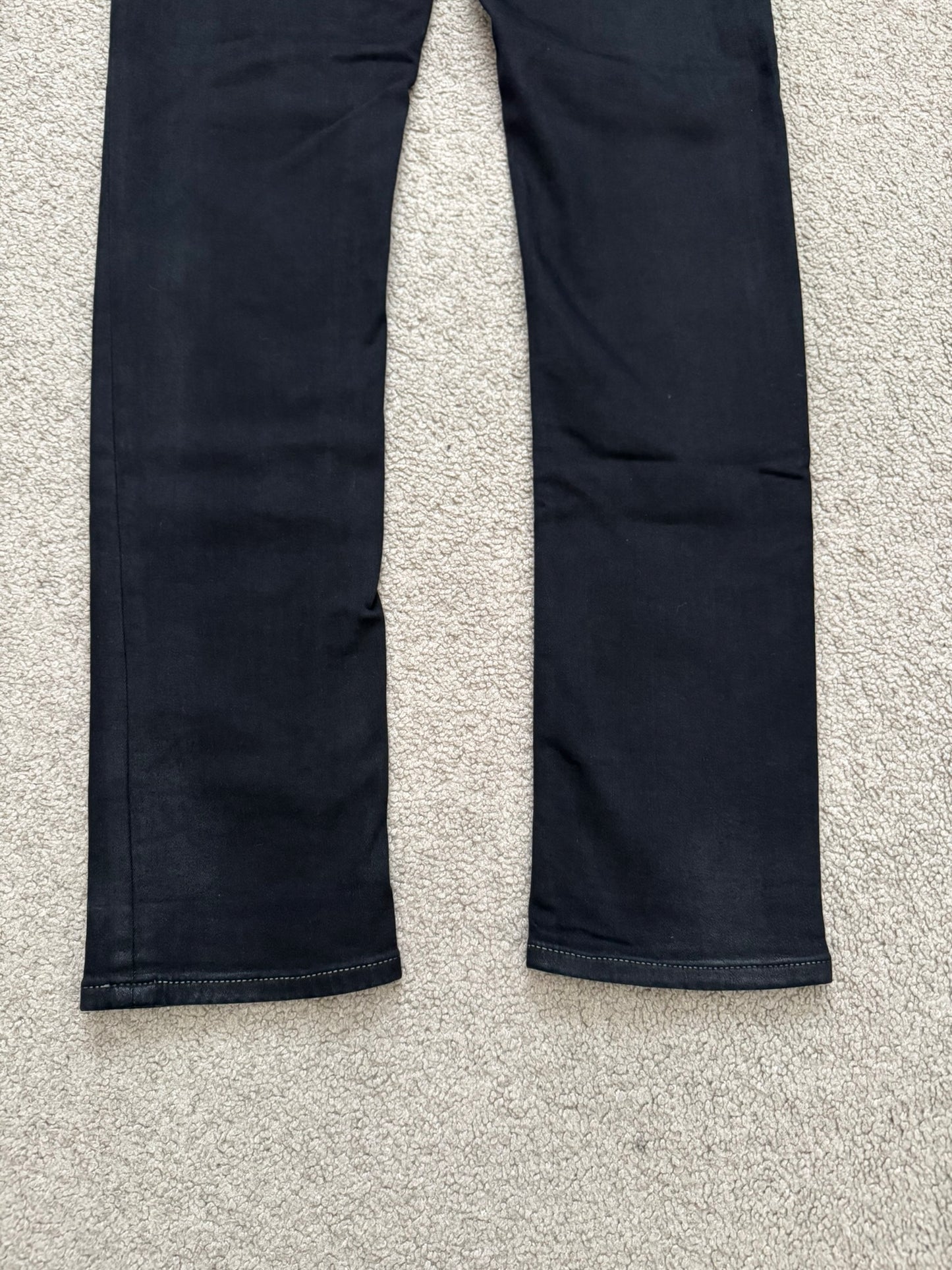 FW22 Rick Owens DRKSHDW Black Waxed Tyrone Cut Denim Jeans