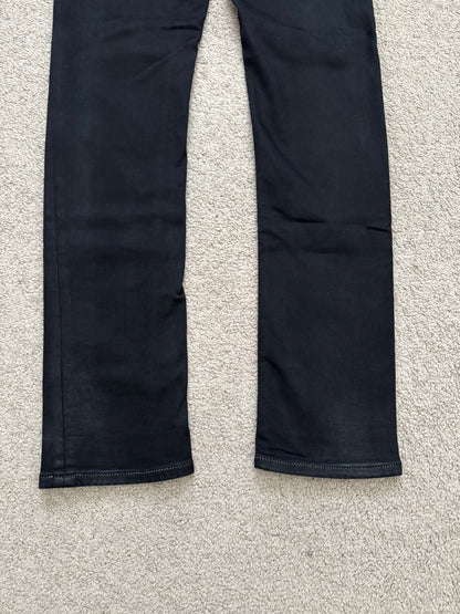 FW22 Rick Owens DRKSHDW Black Waxed Tyrone Cut Denim Jeans