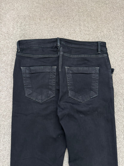FW22 Rick Owens DRKSHDW Black Waxed Tyrone Cut Denim Jeans