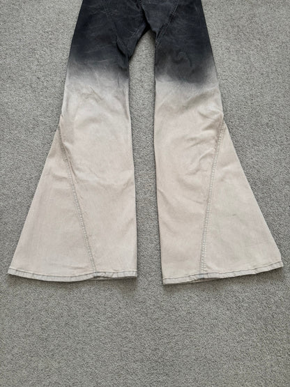 FW23 Rick Owens Runway Pearl Degrade Bias Bootcut Denim Jeans