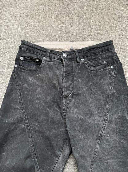 FW23 Rick Owens Runway Pearl Degrade Bias Bootcut Denim Jeans