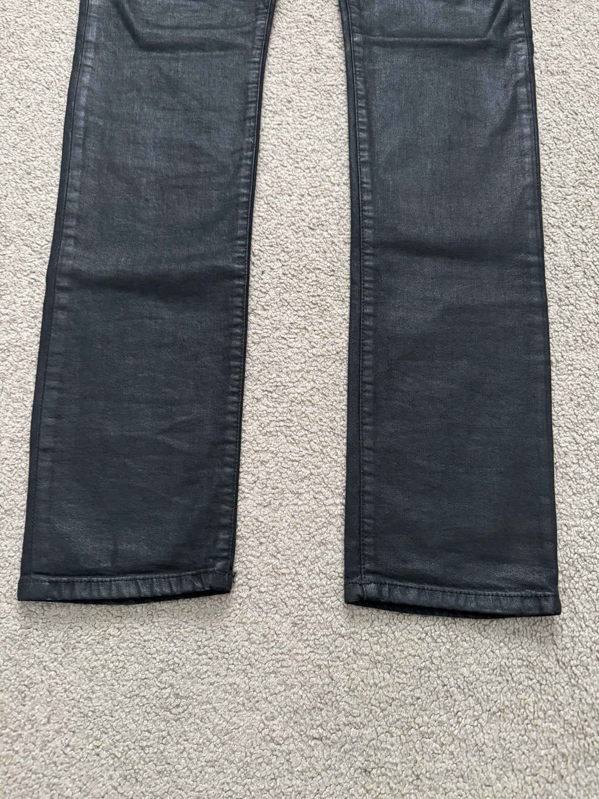 FW13 Saint Laurent by Hedi Slimane "Nightrider" Black Waxed D02 Denim Jeans