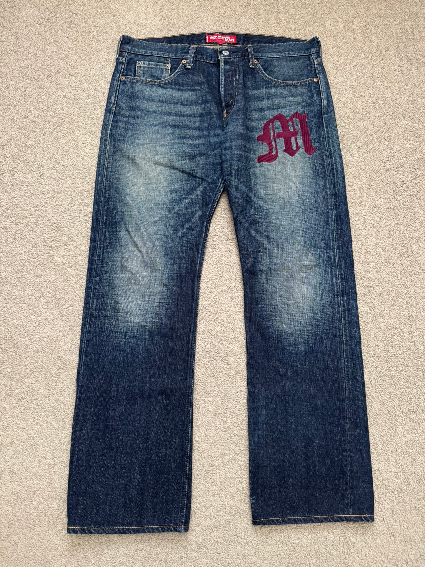 SS02 Junya Watanabe x Levis Embroidered "M" Denim Jeans