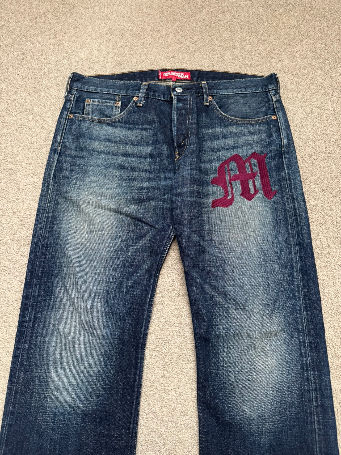 SS02 Junya Watanabe x Levis Embroidered "M" Denim Jeans
