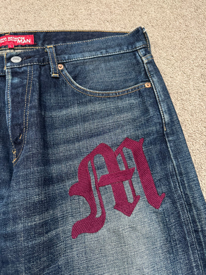 SS02 Junya Watanabe x Levis Embroidered "M" Denim Jeans