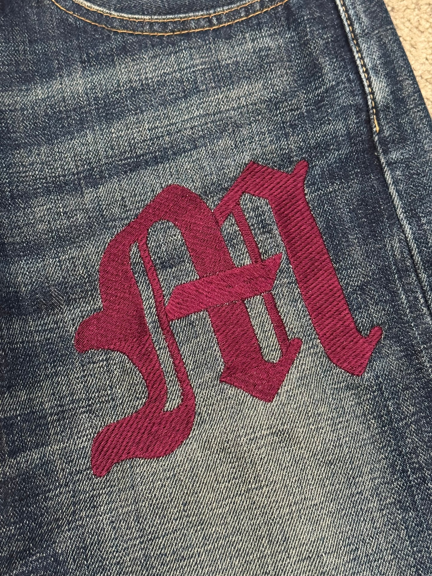 SS02 Junya Watanabe x Levis Embroidered "M" Denim Jeans