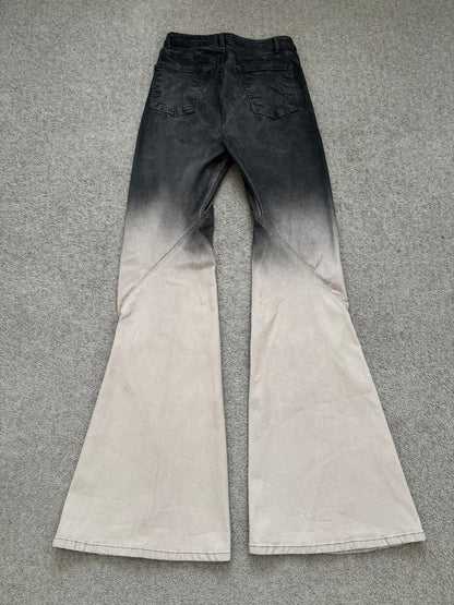 FW23 Rick Owens Runway Pearl Degrade Bias Bootcut Denim Jeans