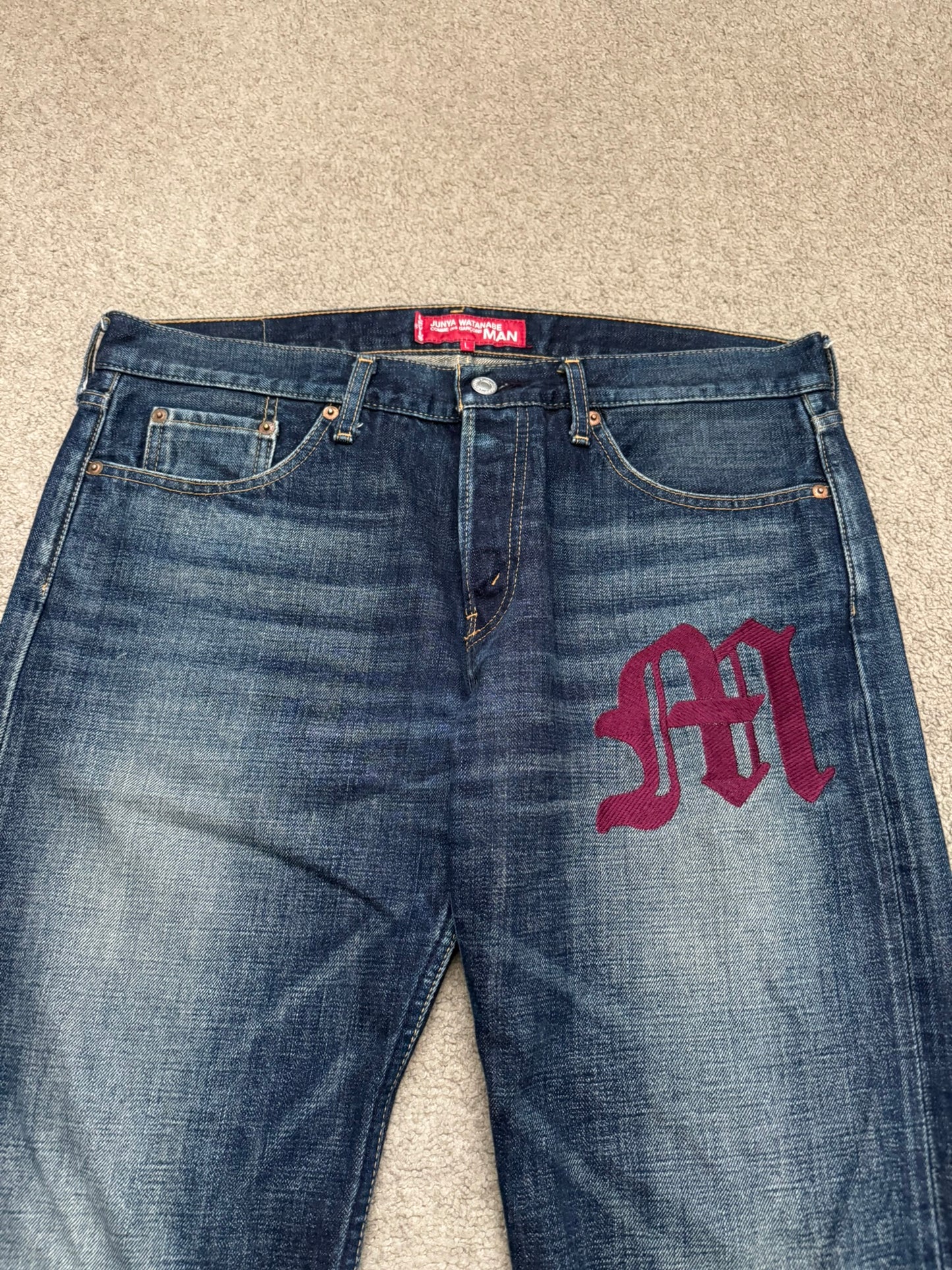 SS02 Junya Watanabe x Levis Embroidered "M" Denim Jeans