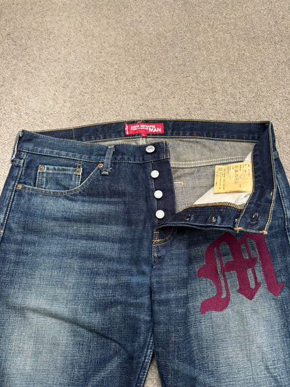 SS02 Junya Watanabe x Levis Embroidered "M" Denim Jeans