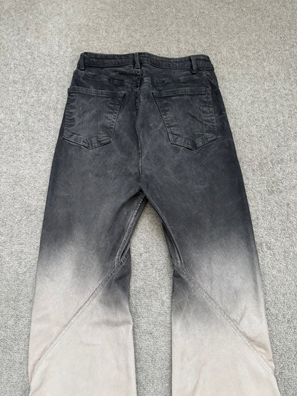 FW23 Rick Owens Runway Pearl Degrade Bias Bootcut Denim Jeans