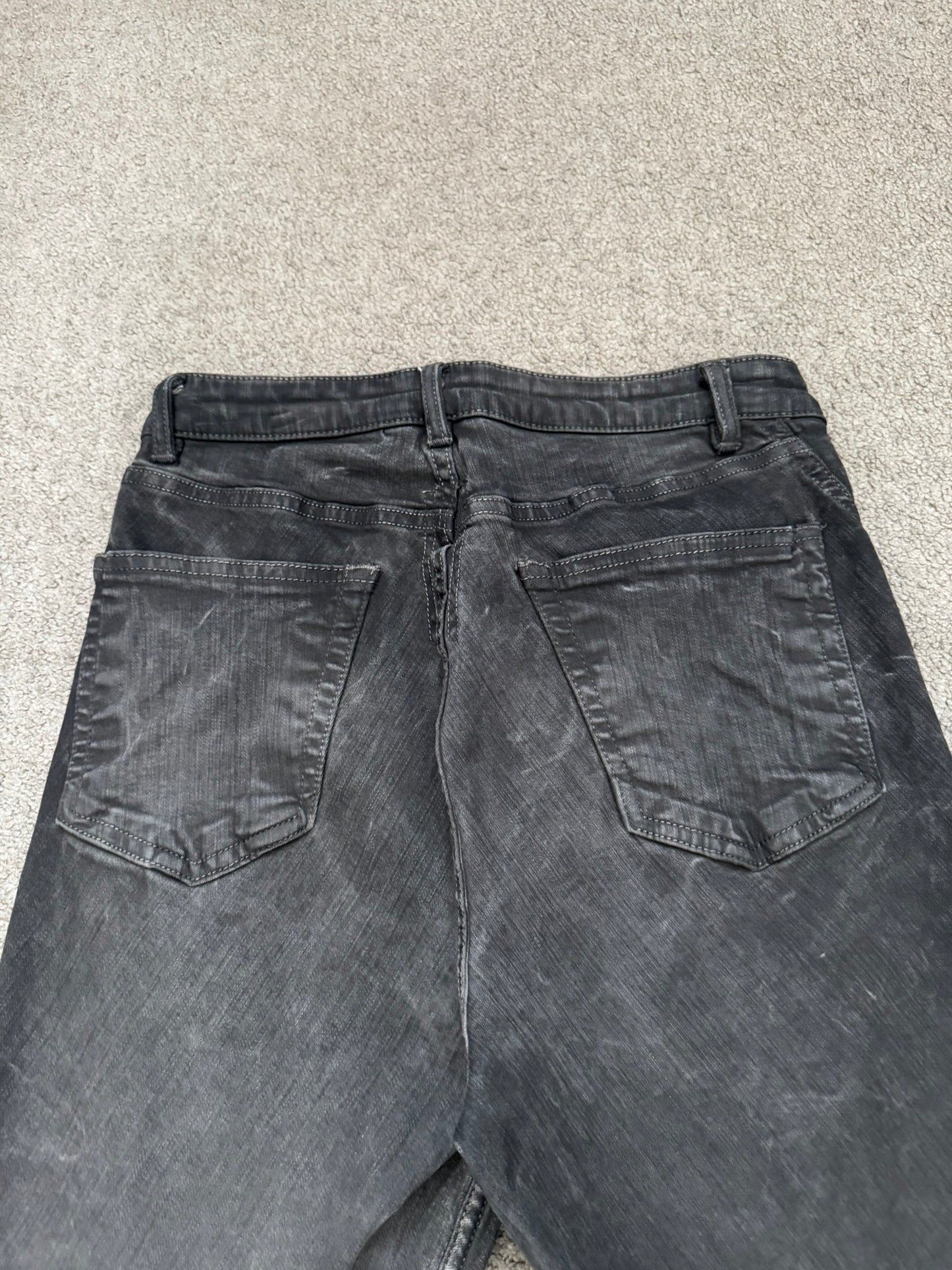 FW23 Rick Owens Runway Pearl Degrade Bias Bootcut Denim Jeans