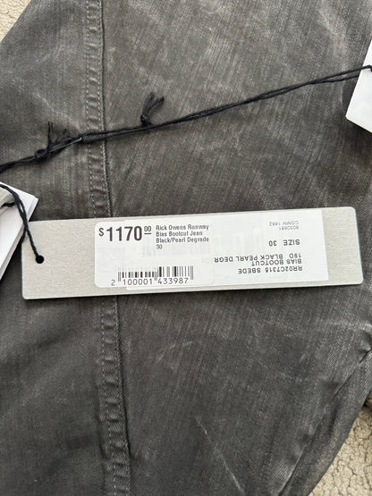 FW23 Rick Owens Runway Pearl Degrade Bias Bootcut Denim Jeans