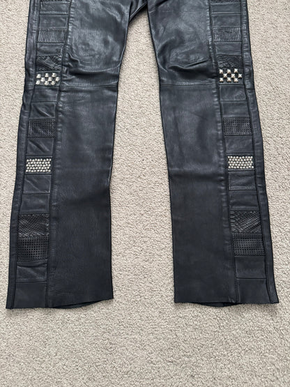 SS16 Saint Laurent by Hedi Slimane Runway Studded Leather Jeans