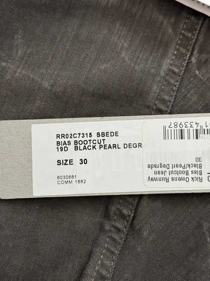 FW23 Rick Owens Runway Pearl Degrade Bias Bootcut Denim Jeans