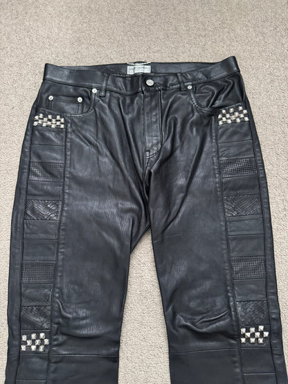SS16 Saint Laurent by Hedi Slimane Runway Studded Leather Jeans