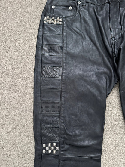 SS16 Saint Laurent by Hedi Slimane Runway Studded Leather Jeans