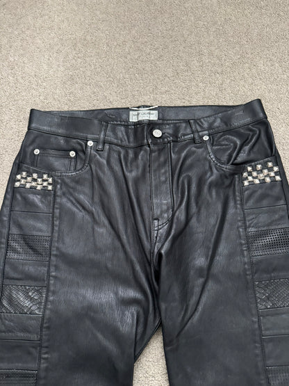 SS16 Saint Laurent by Hedi Slimane Runway Studded Leather Jeans