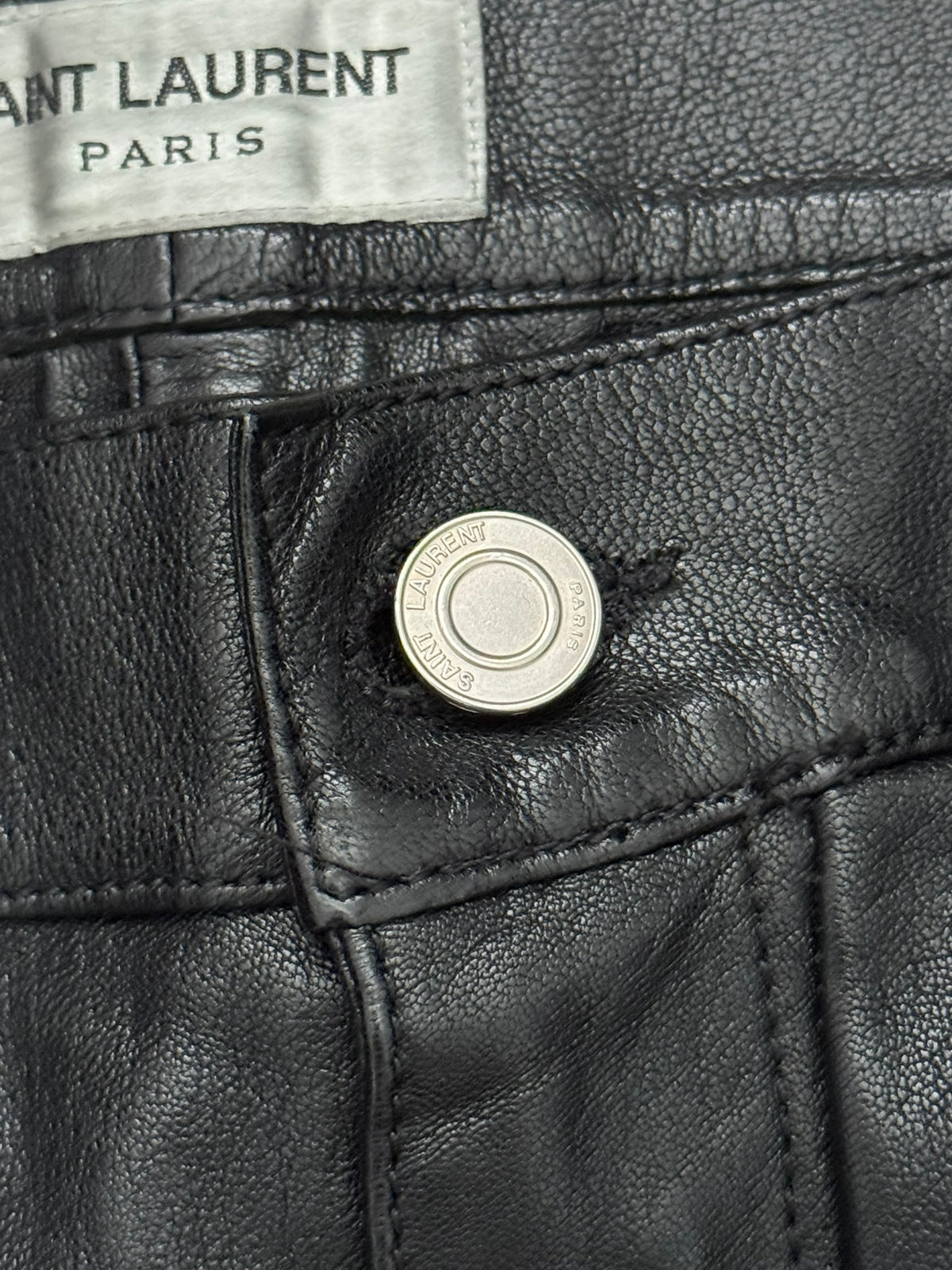 SS16 Saint Laurent by Hedi Slimane Runway Studded Leather Jeans