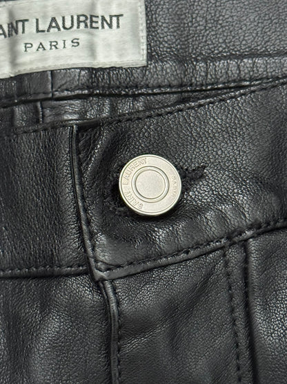 SS16 Saint Laurent by Hedi Slimane Runway Studded Leather Jeans