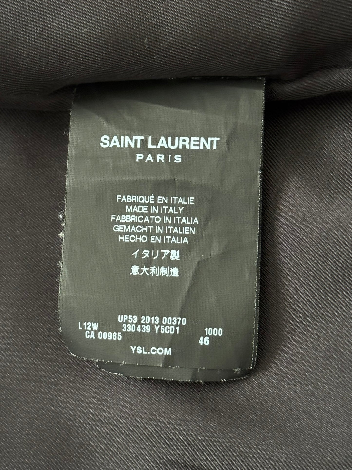 FW13 Saint Laurent by Hedi Slimane Black Fringe Leather Jacket