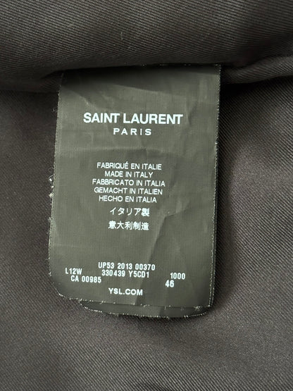 FW13 Saint Laurent by Hedi Slimane Black Fringe Leather Jacket